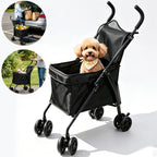 Carrinho de Pet Dobrável, Carrinho de Compras, Carrinho de Viagem para Cães com 4 Rodas e Cesta de Armazenamento para Filhotes e Gatos, Capacidade de Peso de 20kg