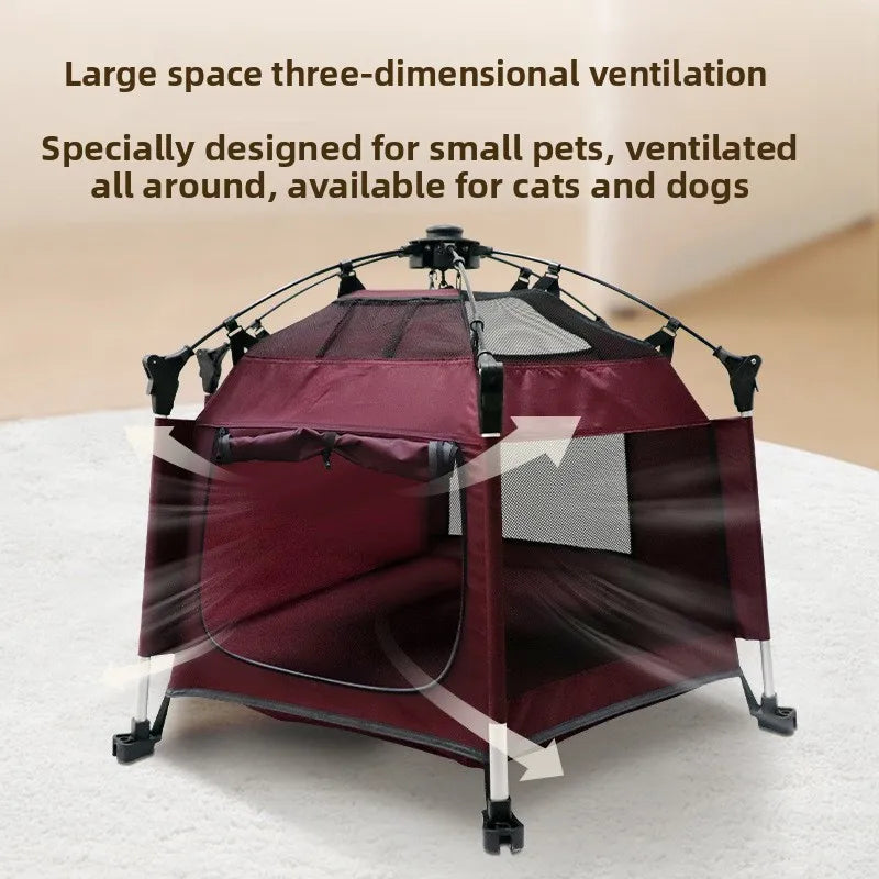 Tenda para animais de estimação para todas as estações, casa para gatos e cães, casa para animais de estimação dobrável e respirável para o verão ao ar livre, tenda para cães