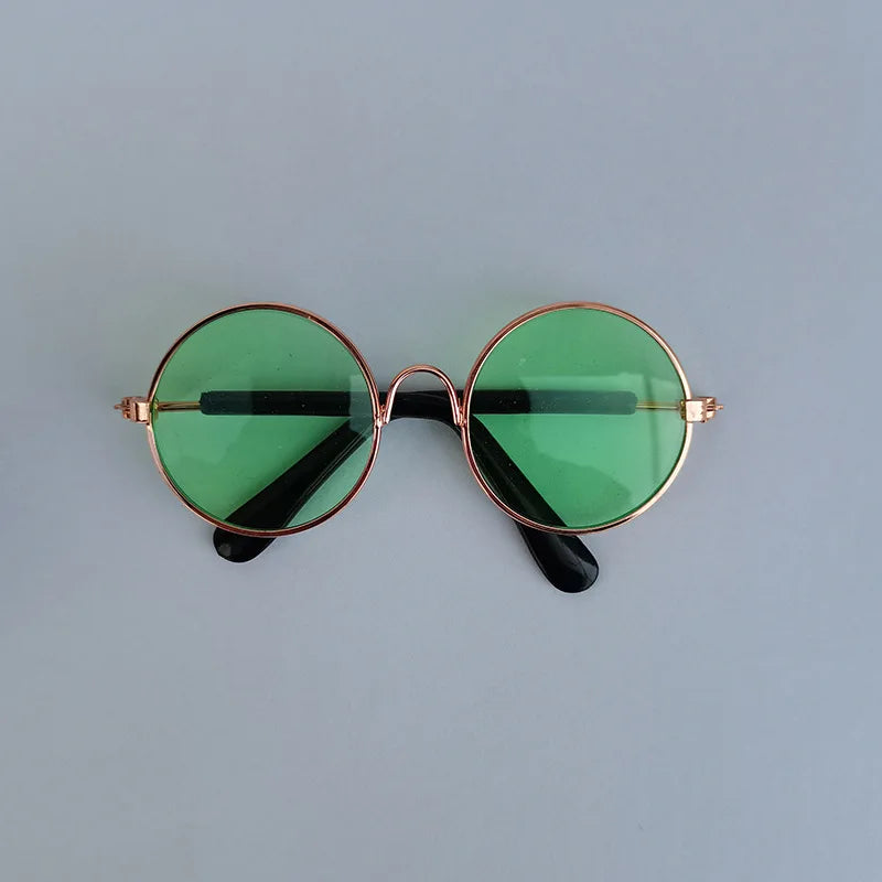 Adorável vintage redondo gato óculos de sol reflexão óculos para pequeno cão gato pet fotos produtos para animais de estimação adereços acessórios