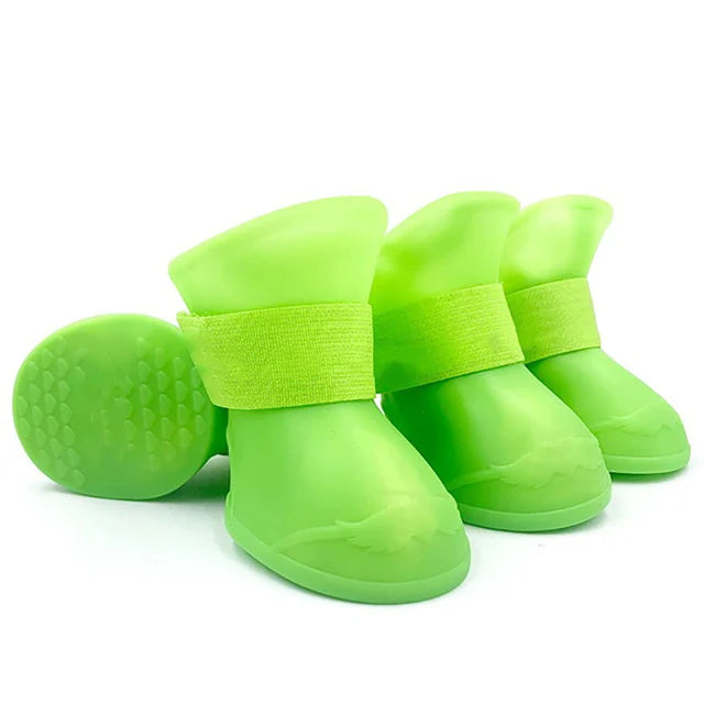 Bota de borracha antiderrapante à prova d'água para animais de estimação, 4 unidades, para cães pequenos, médios e grandes, sapatos para atividades ao ar livre, botas para cães, acessórios para animais de estimação