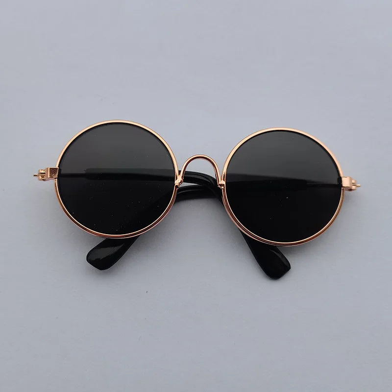 Adorável vintage redondo gato óculos de sol reflexão óculos para pequeno cão gato pet fotos produtos para animais de estimação adereços acessórios