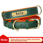 Coleira de couro pu personalizada com placa de identificação, coleira macia acolchoada para cães, nome gravado gratuito para cães pequenos, médios e grandes, ajustável