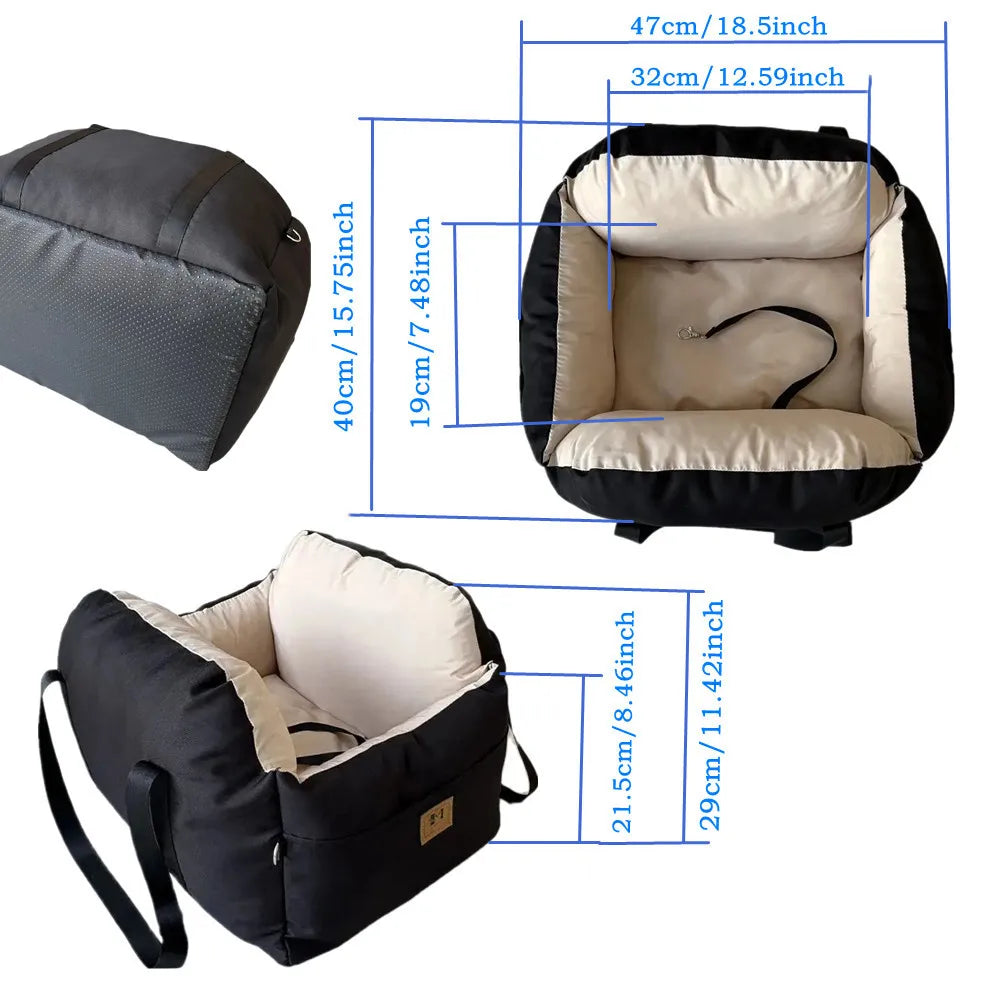 Assento de carro para cachorro com cinto de segurança, quatro estações, universal, almofada para ninho, lavável, cães, gatos, sofá, cama, colchão de viagem