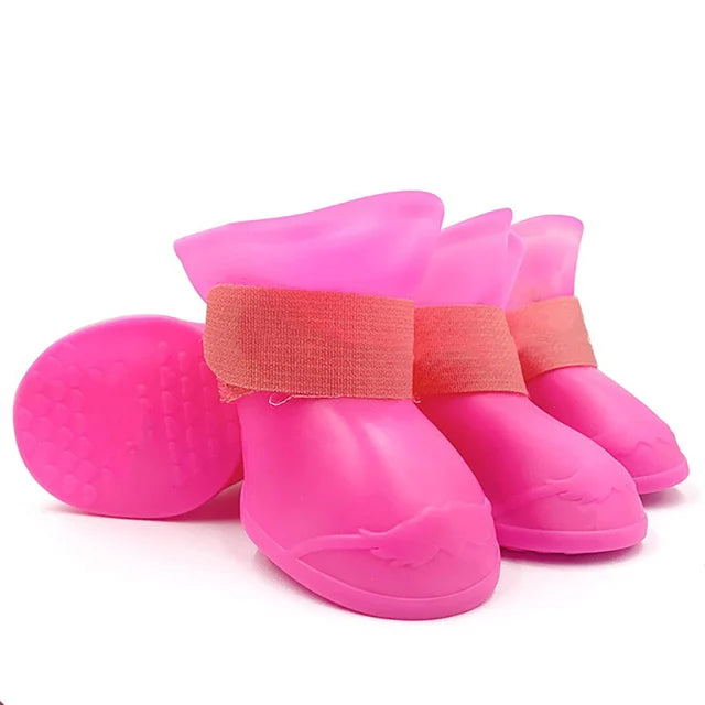 Bota de borracha antiderrapante à prova d'água para animais de estimação, 4 unidades, para cães pequenos, médios e grandes, sapatos para atividades ao ar livre, botas para cães, acessórios para animais de estimação