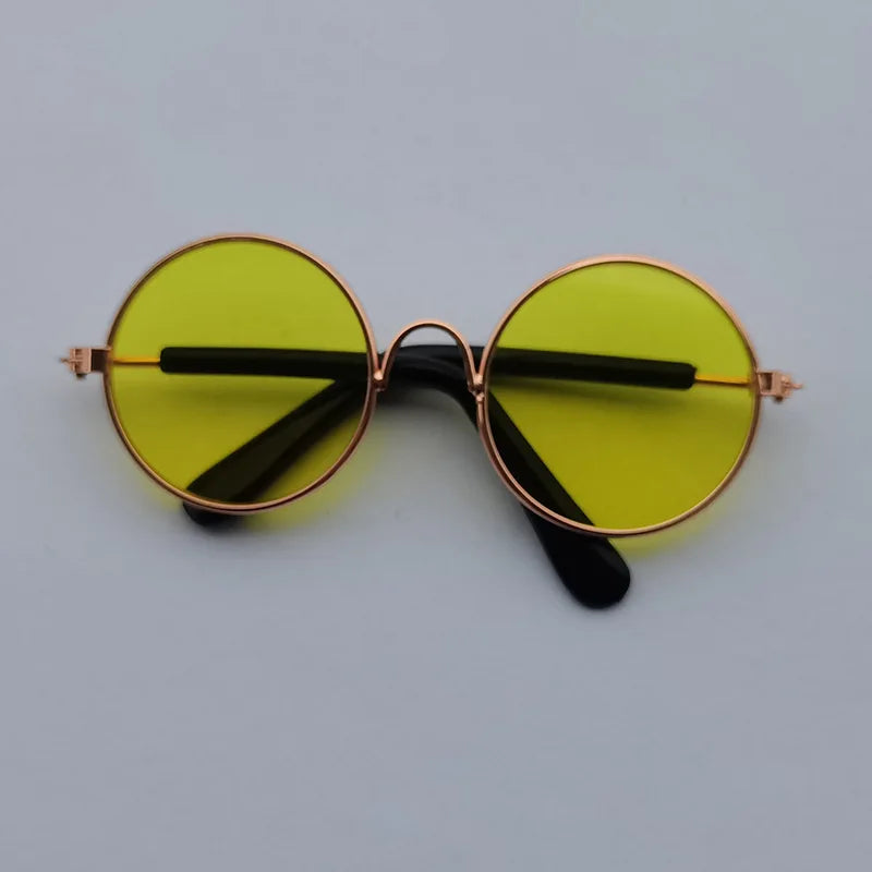 Adorável vintage redondo gato óculos de sol reflexão óculos para pequeno cão gato pet fotos produtos para animais de estimação adereços acessórios