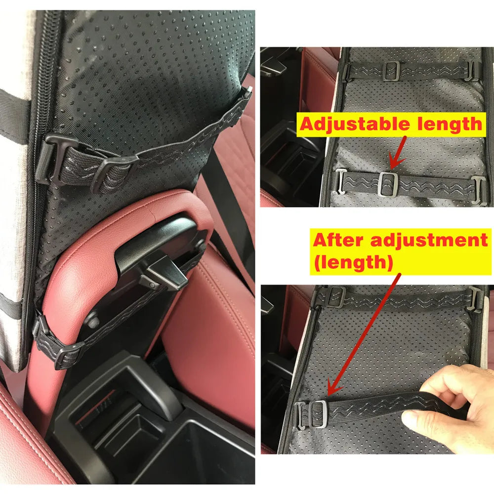 Assento de carro para cães pequenos, console central, assento impulsionador para animais de estimação, carro, filhote de cachorro, portátil, transportador de cães para gatos, bolsa de viagem de segurança