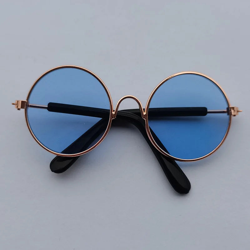 Adorável vintage redondo gato óculos de sol reflexão óculos para pequeno cão gato pet fotos produtos para animais de estimação adereços acessórios