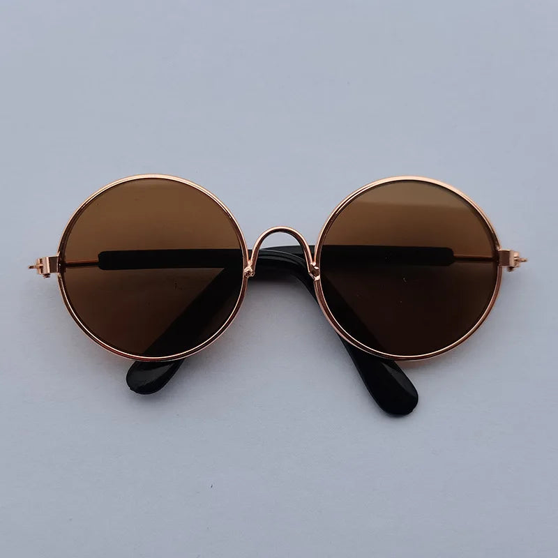 Adorável vintage redondo gato óculos de sol reflexão óculos para pequeno cão gato pet fotos produtos para animais de estimação adereços acessórios
