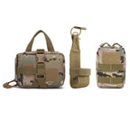 3 pçs sacos táticos do cão anexando no arnês colete 2 pçs bolsa moles e 1 cinto suporte de garrafa cintura militar treinamento transportadora