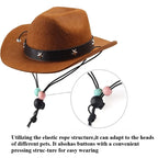 1 conjunto de chapéu de cowboy tamanho animal de estimação para cães e cachecol bandana acessórios ocidentais para gatos cães festa festival uso diário
