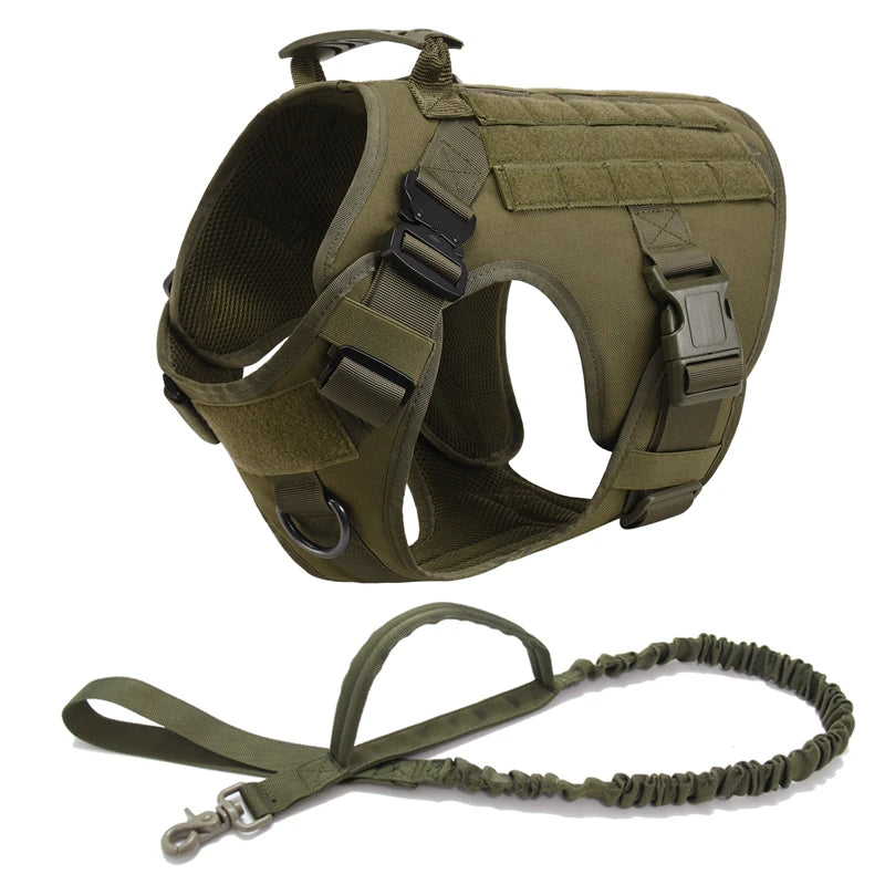 Colete militar tático para animais de estimação pastor alemão golden retriever treinamento tático arnês e trela conjunto para todas as raças cães