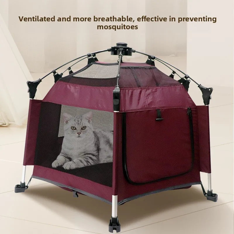 Tenda para animais de estimação para todas as estações, casa para gatos e cães, casa para animais de estimação dobrável e respirável para o verão ao ar livre, tenda para cães