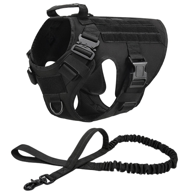 Colete militar tático para animais de estimação pastor alemão golden retriever treinamento tático arnês e trela conjunto para todas as raças cães