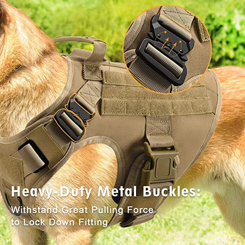 Colete militar tático para animais de estimação pastor alemão golden retriever treinamento tático arnês e trela conjunto para todas as raças cães