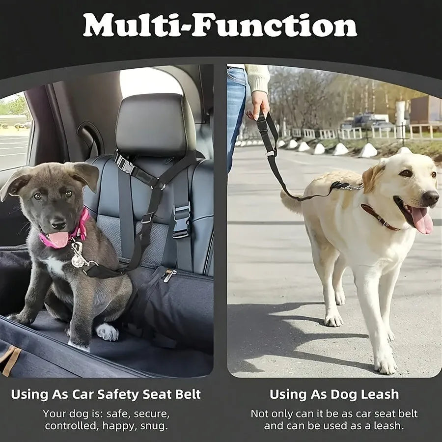 Cinto de segurança para cães (1 unidade), coleira para carro para animais de estimação, fivela de cinto de segurança para cães, cinto de segurança para cães presente de Natal, capa para assento de carro para cães.
