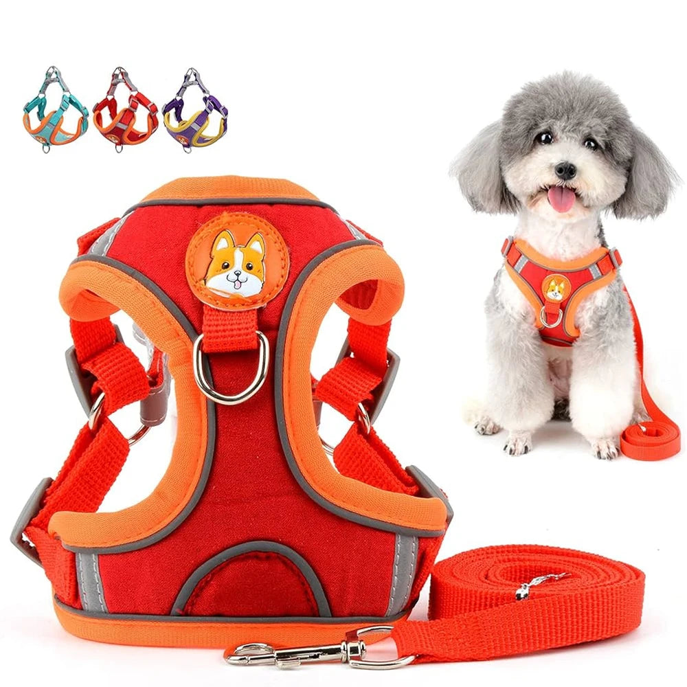 Coleira Peitoral Ajustável para Cães e Gatos, Confortável para Passeio, Material de Nylon Ergonômico e Seguro