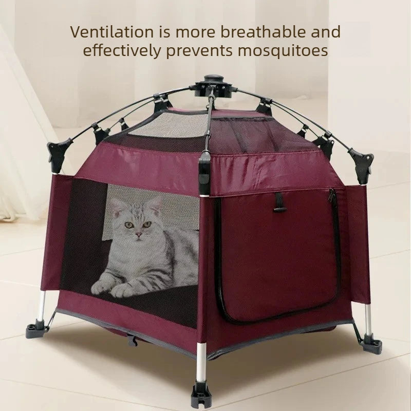 Tenda Dobrável para Animais de Estimação, Casa Respirável para Cães e Gatos, Cerca Portátil para Cães Pequenos, Adequada para Todas as Estações