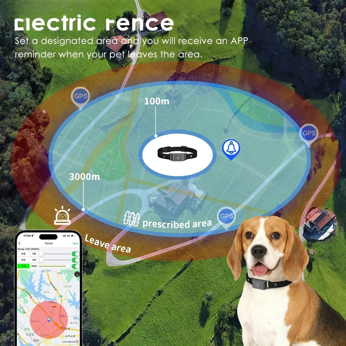 Mini Rastreador GPS 4G para Animais de Estimação, IP67 à Prova d'Água, Localizador em Tempo Real, Coleira Inteligente para Cães e Gatos com Controle por APP