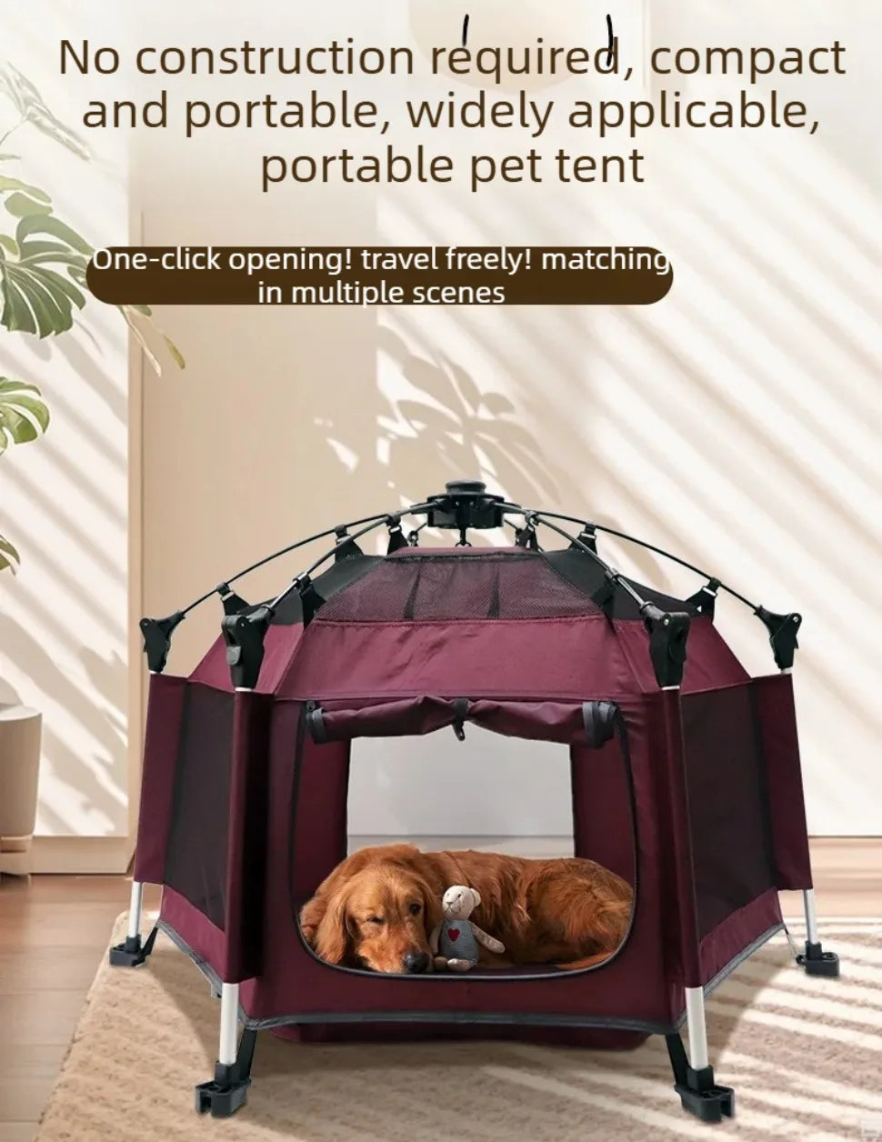 Tenda Dobrável para Animais de Estimação, Casa Respirável para Cães e Gatos, Cerca Portátil para Cães Pequenos, Adequada para Todas as Estações