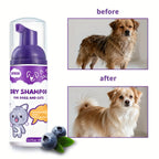 Shampoo Seco em Espuma para Cães e Gatos Sem Enxágue - Limpeza Sem Água para Filhotes, Desodorizante e Refrescante