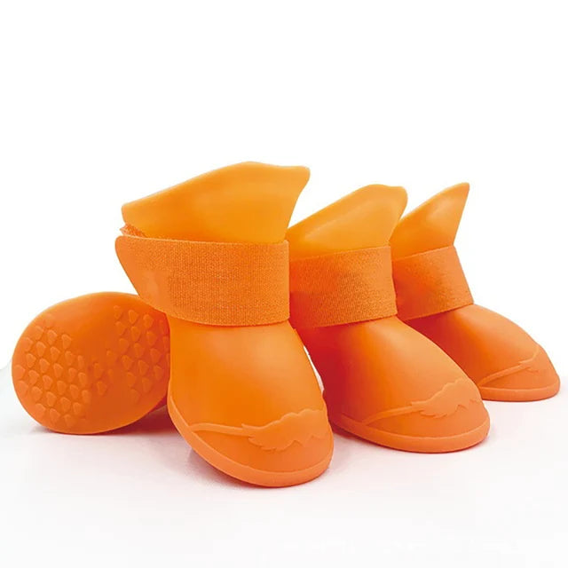 Bota de borracha antiderrapante à prova d'água para animais de estimação, 4 unidades, para cães pequenos, médios e grandes, sapatos para atividades ao ar livre, botas para cães, acessórios para animais de estimação