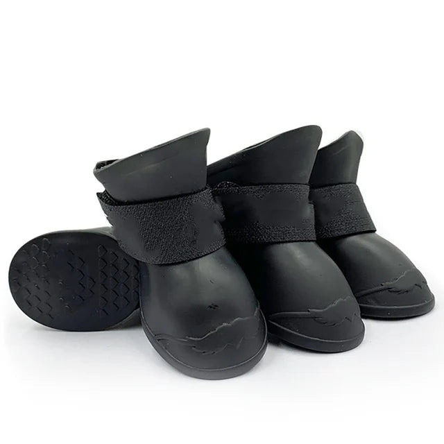 Bota de borracha antiderrapante à prova d'água para animais de estimação, 4 unidades, para cães pequenos, médios e grandes, sapatos para atividades ao ar livre, botas para cães, acessórios para animais de estimação