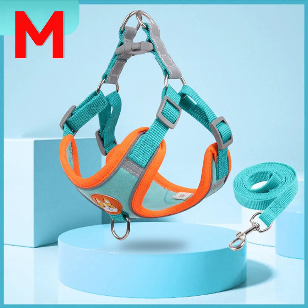 Coleira Peitoral Ajustável para Cães e Gatos, Confortável para Passeio, Material de Nylon Ergonômico e Seguro