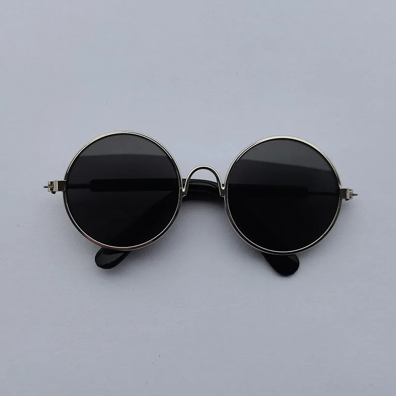 Adorável vintage redondo gato óculos de sol reflexão óculos para pequeno cão gato pet fotos produtos para animais de estimação adereços acessórios