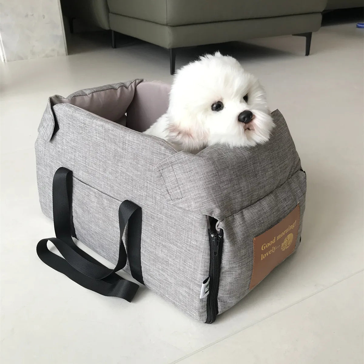 Assento de carro para cães pequenos, console central, assento impulsionador para animais de estimação, carro, filhote de cachorro, portátil, transportador de cães para gatos, bolsa de viagem de segurança