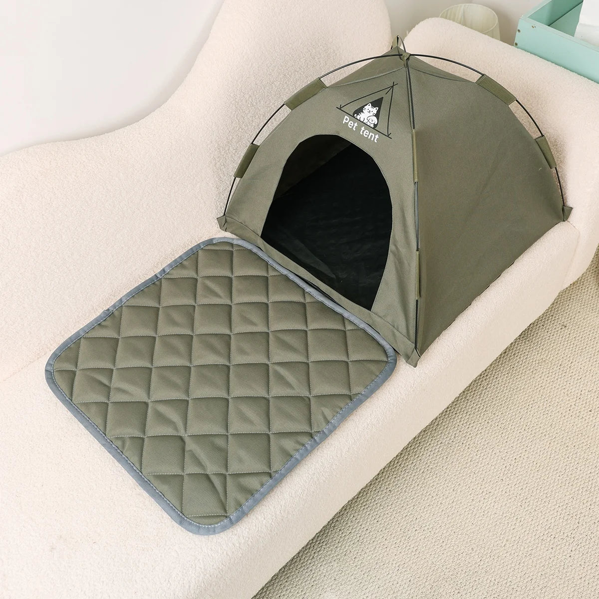 Cama Tenda para Cães/Gatos, Casa Teepee Impermeável para Animais de Estimação, Tenda Respirável e Lavável para Uso Interno/Externo para Gatos, Filhotes, Coelhos e Pequenos Animais