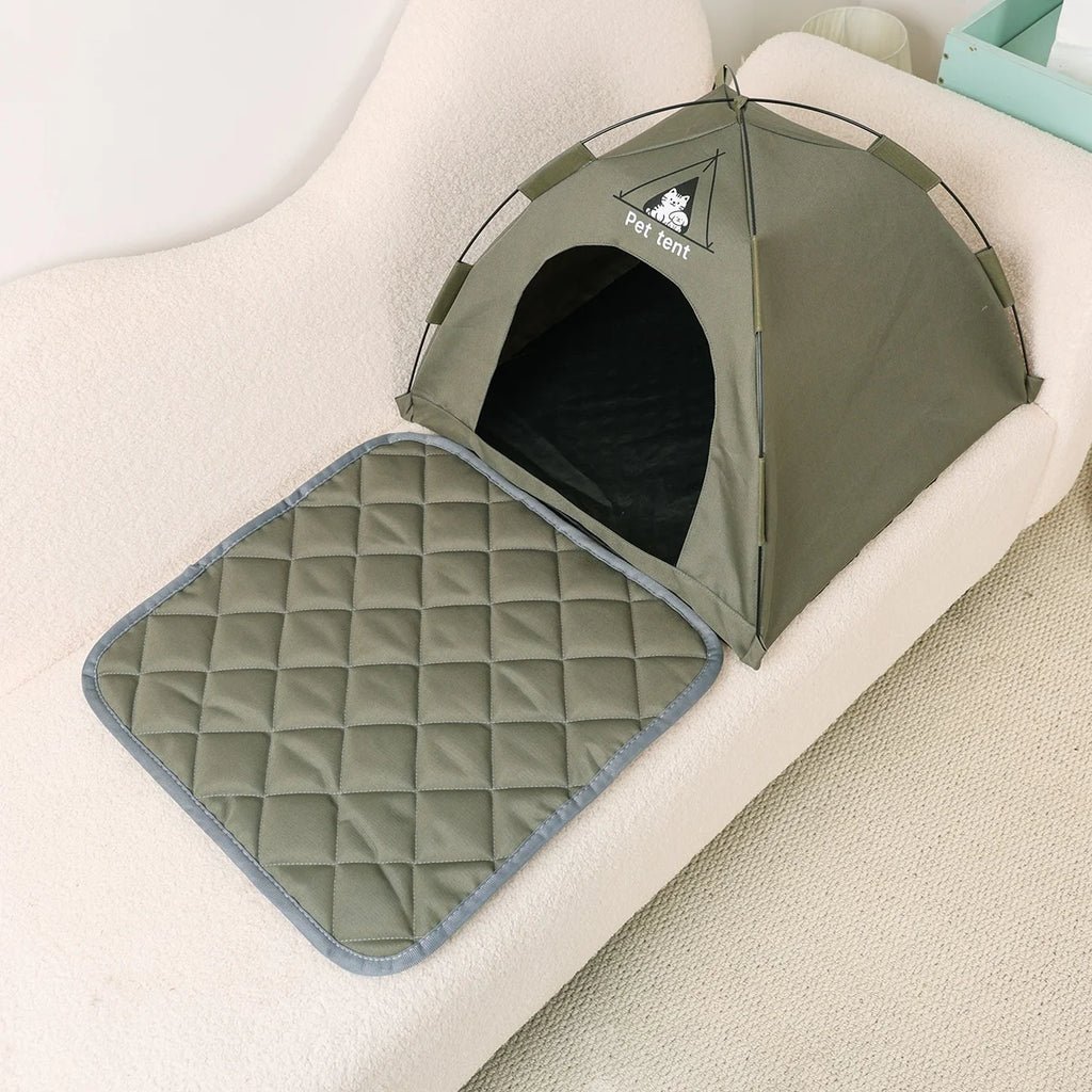Cama Tenda para Cães/Gatos, Casa Teepee Impermeável para Animais de Estimação, Tenda Respirável e Lavável para Uso Interno/Externo para Gatos, Filhotes, Coelhos e Pequenos Animais