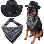 1 conjunto de chapéu de cowboy tamanho animal de estimação para cães e cachecol bandana acessórios ocidentais para gatos cães festa festival uso diário