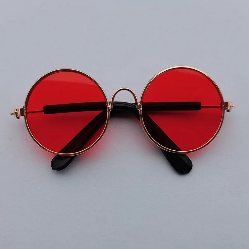 Adorável vintage redondo gato óculos de sol reflexão óculos para pequeno cão gato pet fotos produtos para animais de estimação adereços acessórios