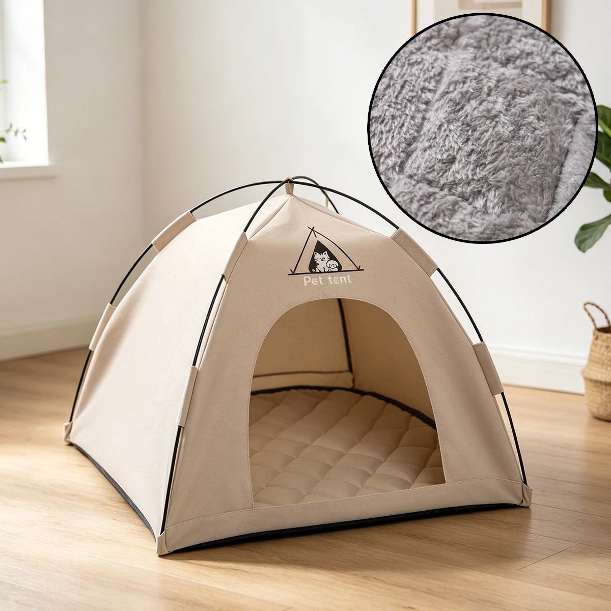 Cama Tenda para Cães/Gatos, Casa Teepee Impermeável para Animais de Estimação, Tenda Respirável e Lavável para Uso Interno/Externo para Gatos, Filhotes, Coelhos e Pequenos Animais