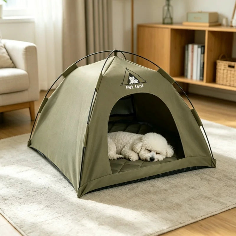 Cama Tenda para Cães/Gatos, Casa Teepee Impermeável para Animais de Estimação, Tenda Respirável e Lavável para Uso Interno/Externo para Gatos, Filhotes, Coelhos e Pequenos Animais