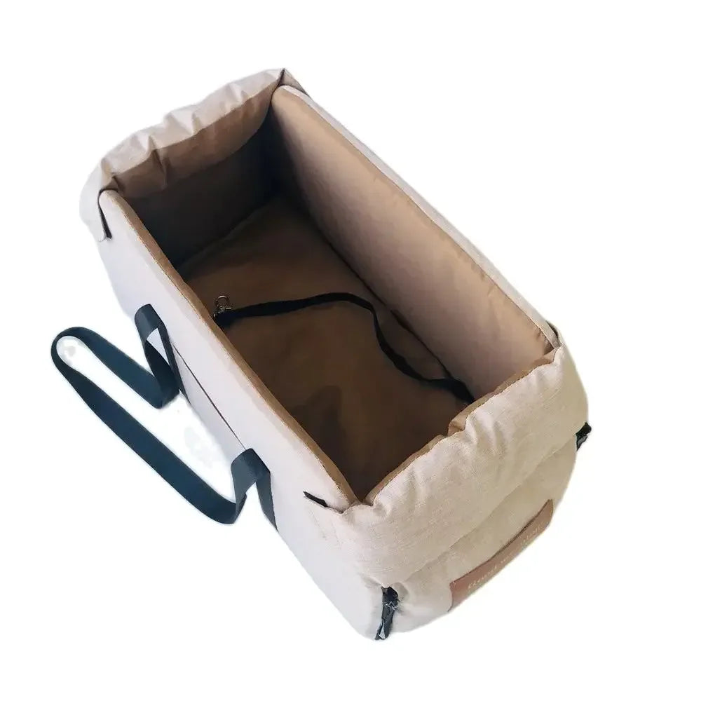 Assento de carro para cães pequenos, console central, assento impulsionador para animais de estimação, carro, filhote de cachorro, portátil, transportador de cães para gatos, bolsa de viagem de segurança