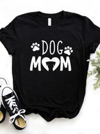 Camiseta feminina cão mãe pata impressão camiseta feminina manga curta o pescoço solto camiseta senhoras causal camiseta roupas topos
