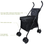 Carrinho de Pet Dobrável, Carrinho de Compras, Carrinho de Viagem para Cães com 4 Rodas e Cesta de Armazenamento para Filhotes e Gatos, Capacidade de Peso de 20kg