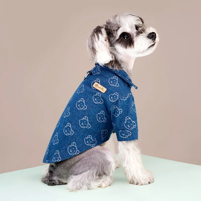 Camisola bonito do animal de estimação da impressão, roupa do cão, forma do filhote, trajes quentes do gato, colete chihuahua macio, mola
