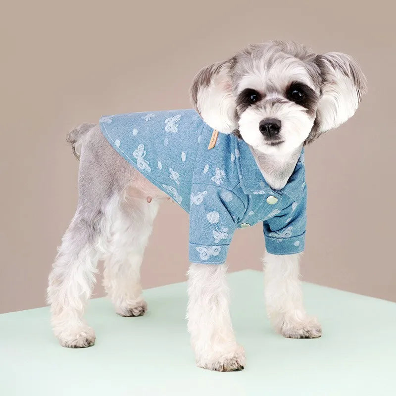 Camisola bonito do animal de estimação da impressão, roupa do cão, forma do filhote, trajes quentes do gato, colete chihuahua macio, mola