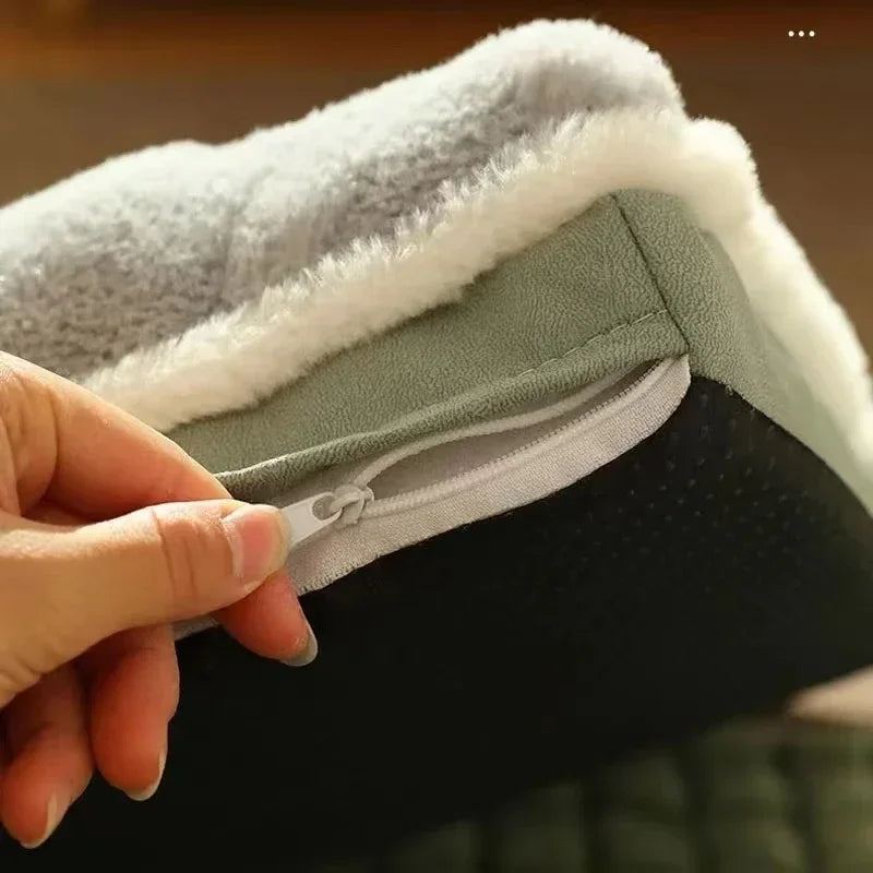 Cama de cachorro lavável à máquina, almofada ortopédica removível para cachorro, espuma de memória de inverno, travesseiro para cães e gatos pequenos, médios e grandes