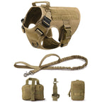 Colete militar tático para animais de estimação pastor alemão golden retriever treinamento tático arnês e trela conjunto para todas as raças cães