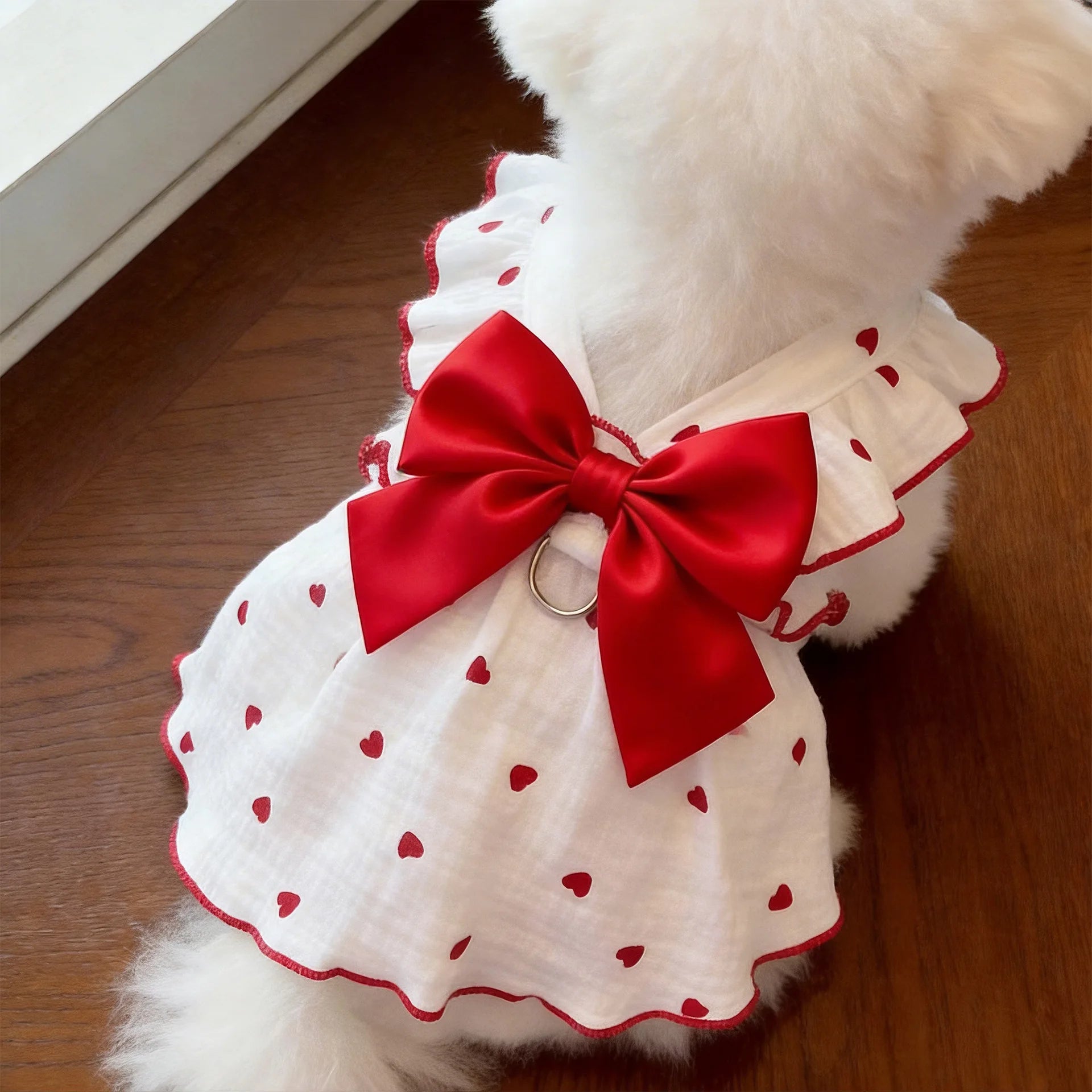 Vestido de Verão para Gatos, Roupa Fina Anti-Queda de Pelos para Animais de Estimação, com Argola D para Coleira, Respirável, para Gatinhos, Cães Pequenos e Filhotes, Estilo Princesa Fofo