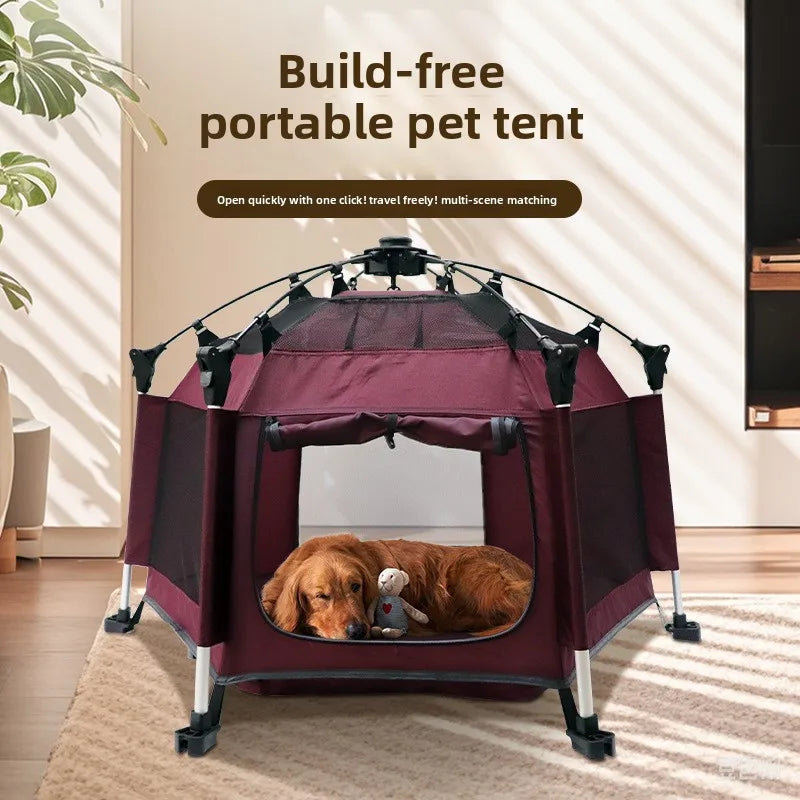 Tenda para animais de estimação para todas as estações, casa para gatos e cães, casa para animais de estimação dobrável e respirável para o verão ao ar livre, tenda para cães
