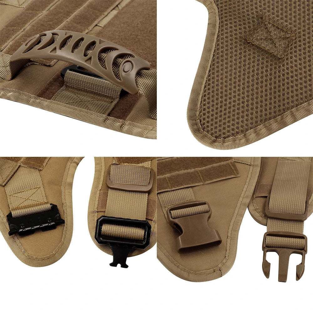 Coleira Tática Militar para Cães Grandes e Médios, Colete de Treinamento para Pastor Alemão e Malinois, Acessórios de Caça para Cães