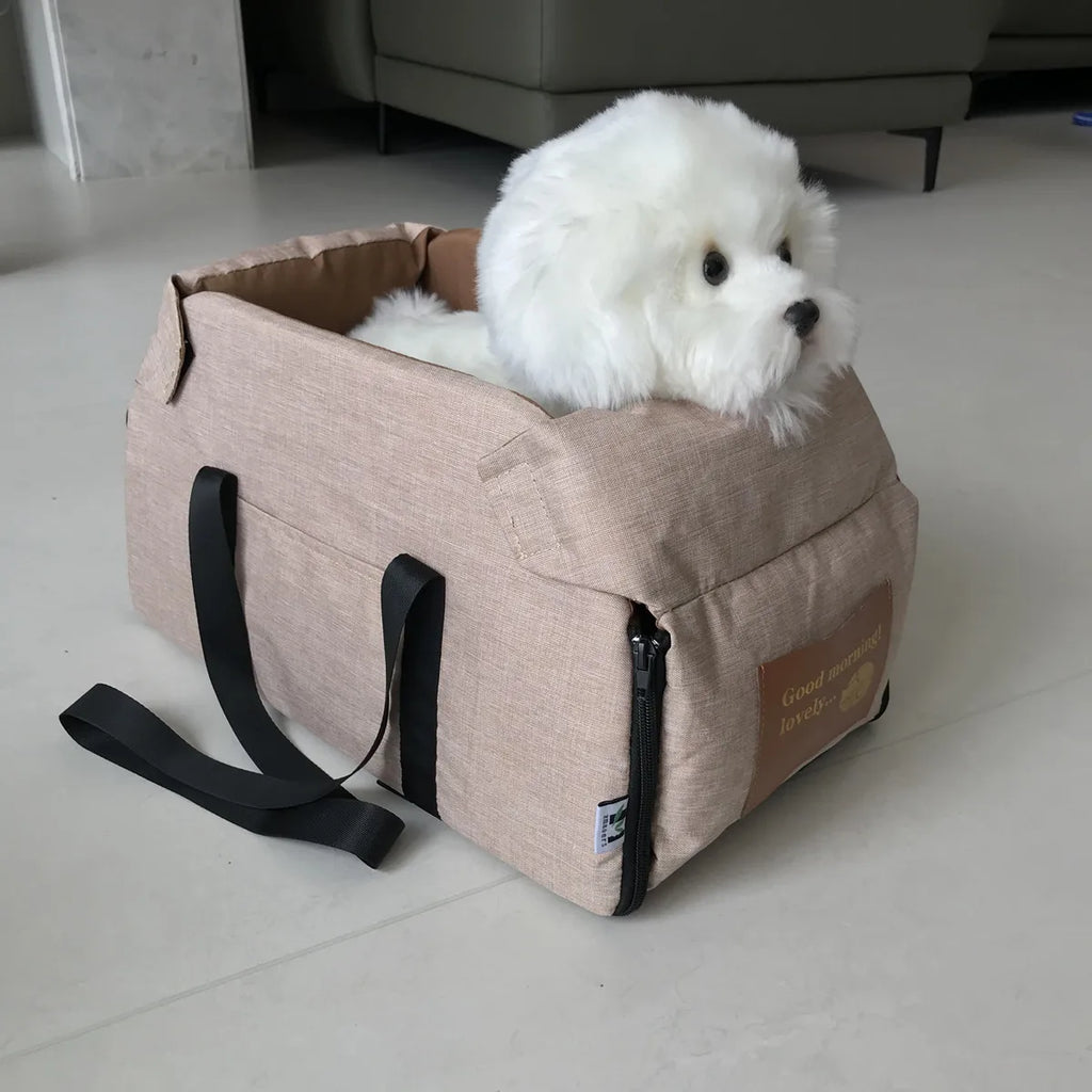 Assento de carro para cães pequenos, console central, assento impulsionador para animais de estimação, carro, filhote de cachorro, portátil, transportador de cães para gatos, bolsa de viagem de segurança