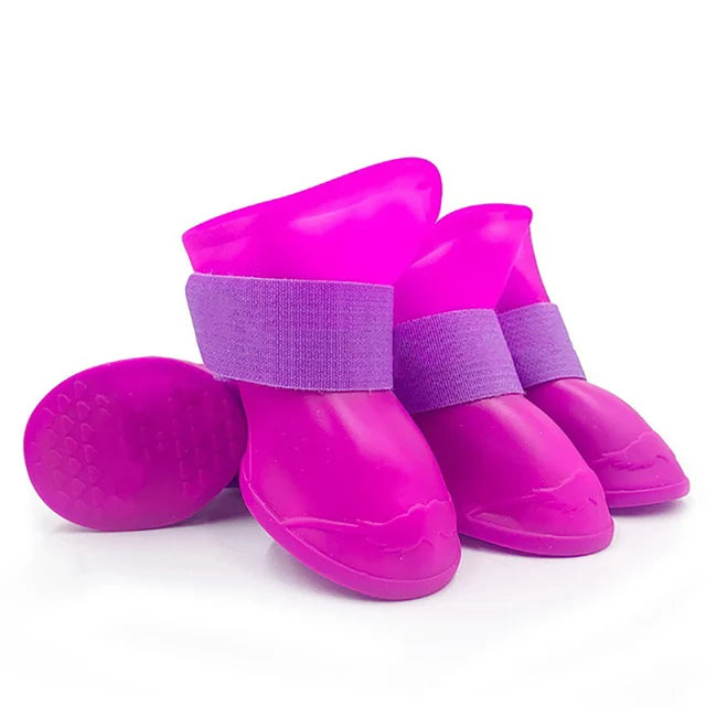 Bota de borracha antiderrapante à prova d'água para animais de estimação, 4 unidades, para cães pequenos, médios e grandes, sapatos para atividades ao ar livre, botas para cães, acessórios para animais de estimação