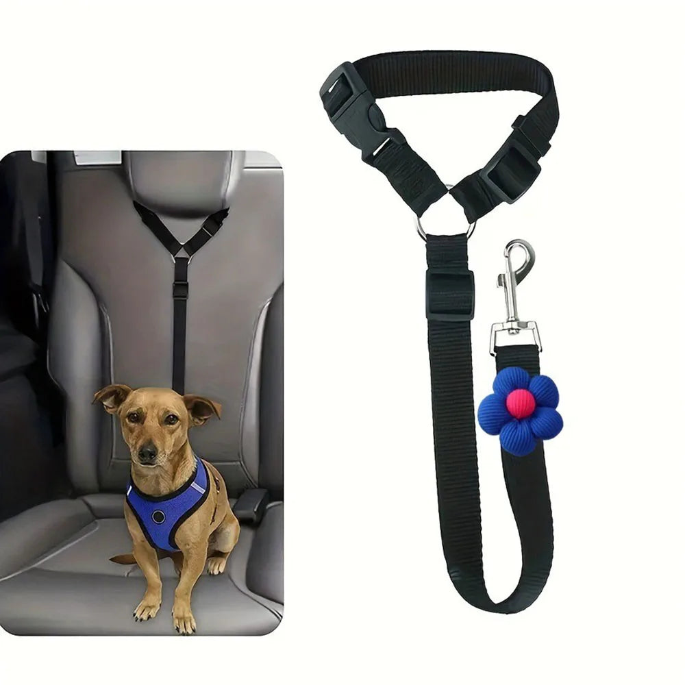 Cinto de segurança para cães (1 unidade), coleira para carro para animais de estimação, fivela de cinto de segurança para cães, cinto de segurança para cães presente de Natal, capa para assento de carro para cães.