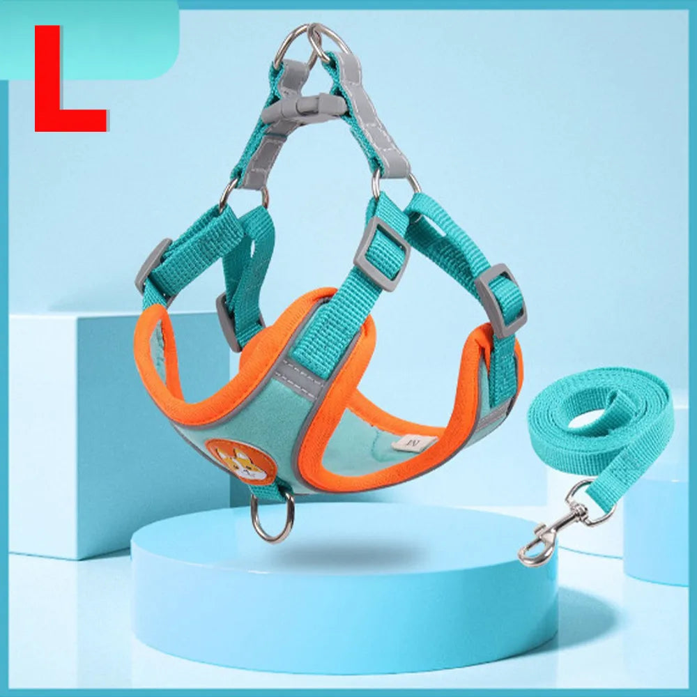 Coleira Peitoral Ajustável para Cães e Gatos, Confortável para Passeio, Material de Nylon Ergonômico e Seguro