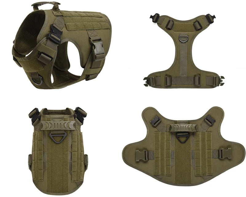 Colete militar tático para animais de estimação pastor alemão golden retriever treinamento tático arnês e trela conjunto para todas as raças cães